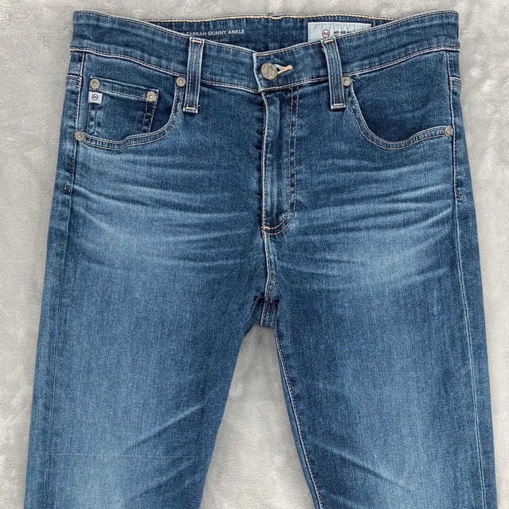 AG Jeans Denim Womens 29 Blue Farrah Skinny Ankle High Rise Side Slit EMP1777OS